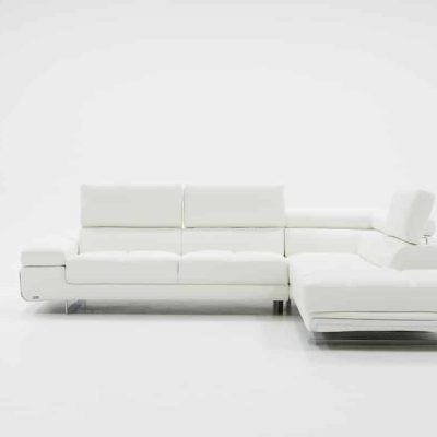 Divani Casa Myst White Leather Sectional Sofa