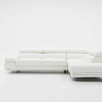 Divani Casa Myst White Leather Sectional Sofa
