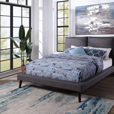 Gabriela Gray Bed With USB Input