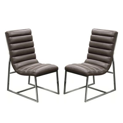 Contemporary gray leather chair