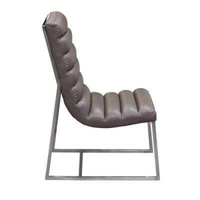 Contemporary gray leather chair