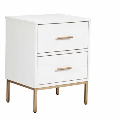 Madelyn White & Gold Nightstand