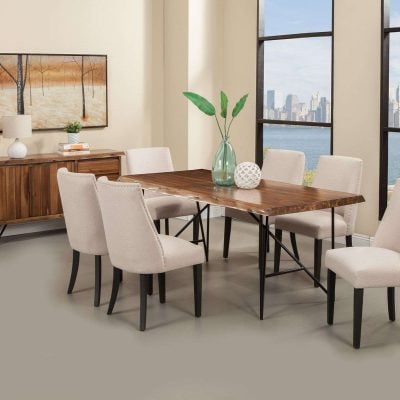 Live Edge Solid Acacia Wood Dining Set