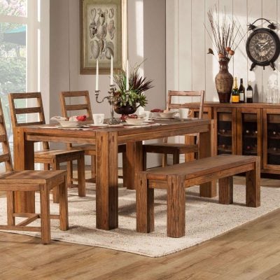 Shasta Solid Mahogany Wood Dining Set