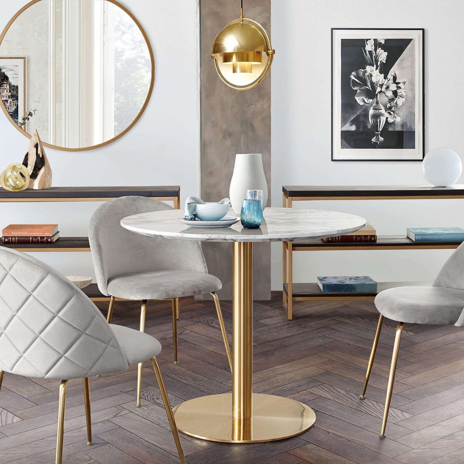 Stella Gold & Marble Dining Set