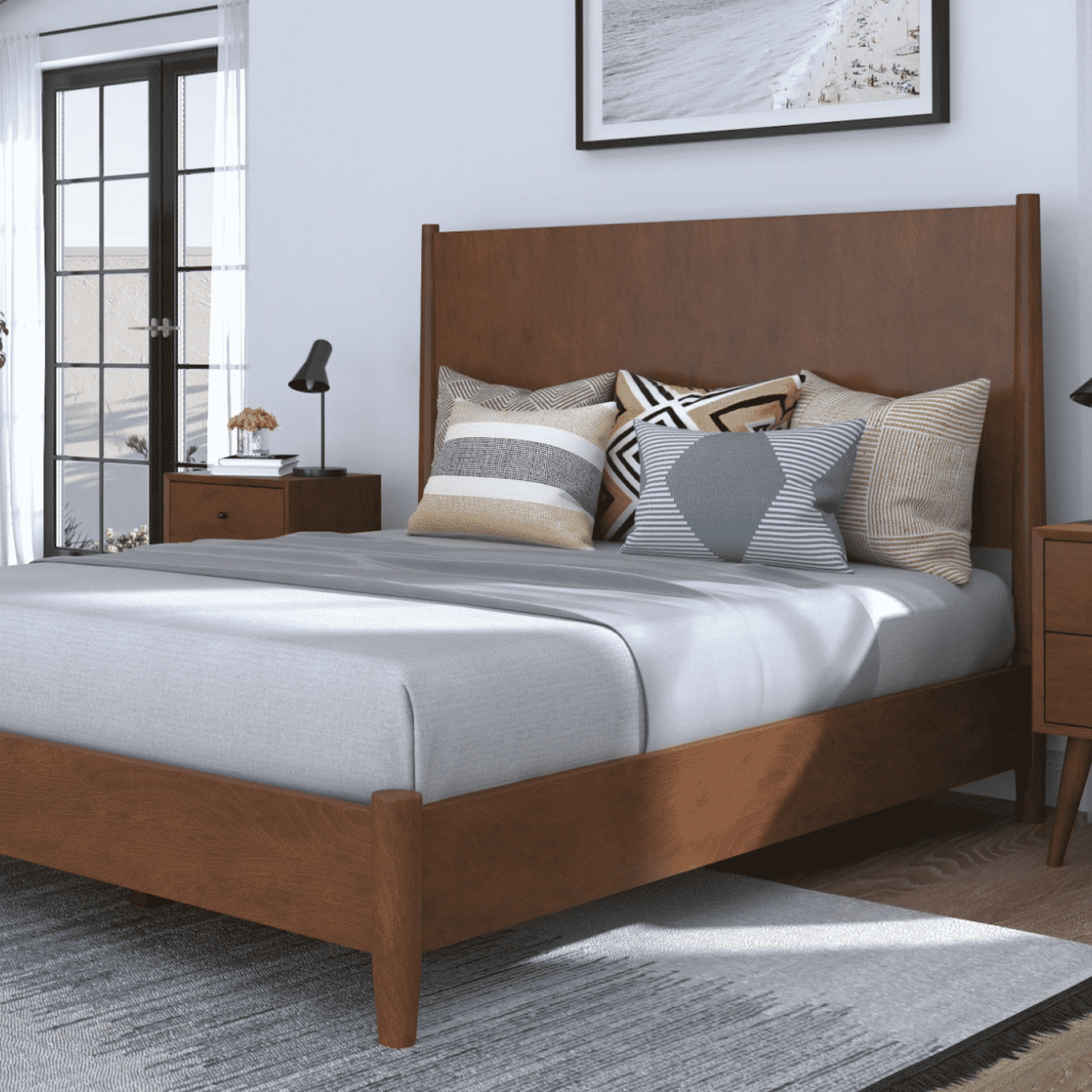 Flynn Mid Century Modern Solid Wood Bedroom Set - Image 3