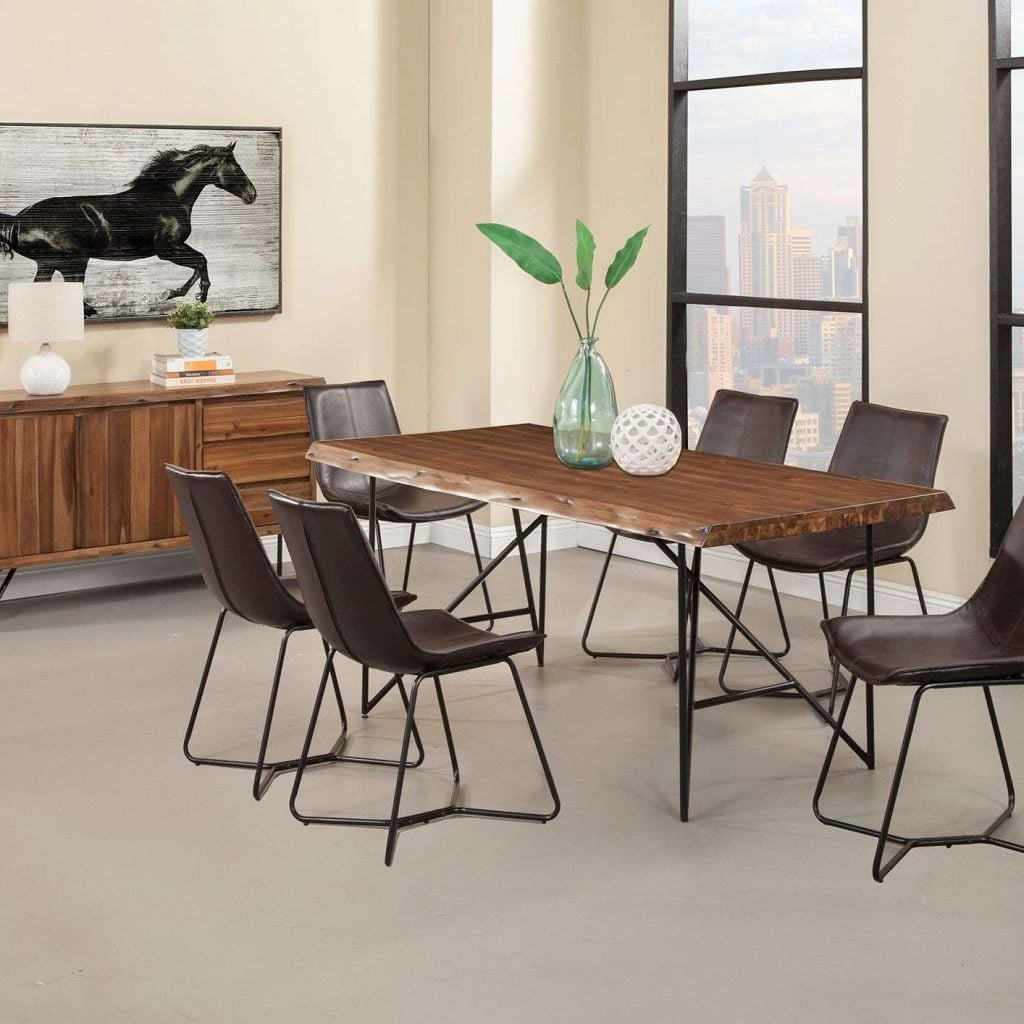 Live Edge Solid Acacia Wood Dining Set
