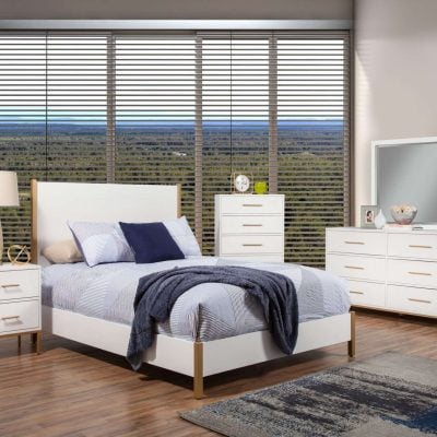 Madelyn White Panel Bed