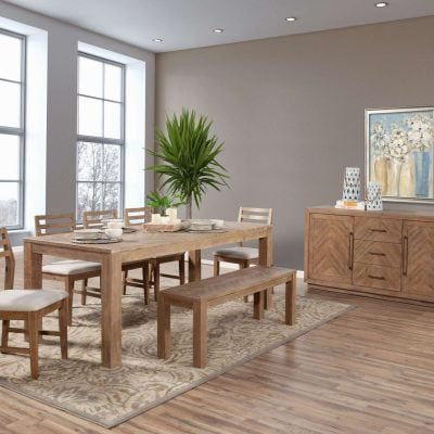 Aiden Solid Pine Wood Dining Set