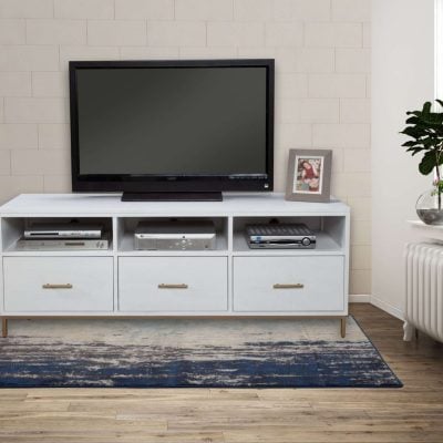 Madelyn White & Gold Tv Console