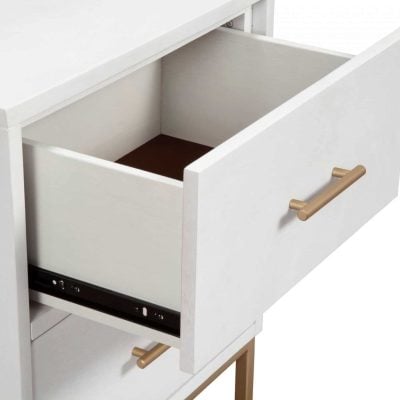 Madelyn White & Gold Nightstand