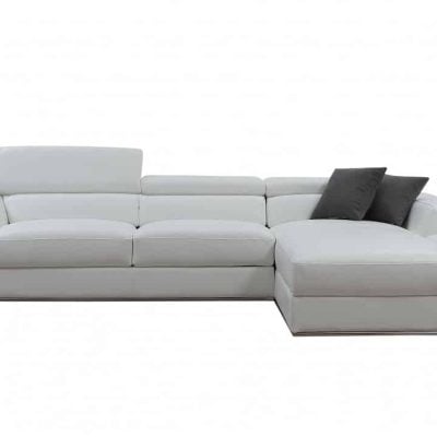 Divani Casa Pella White Sectional Sofa