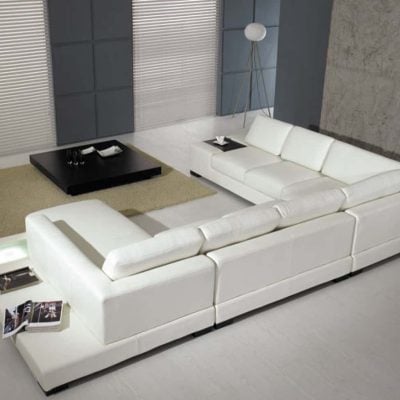 Divani Casa T35 Modern White Leather Sectional Sofa