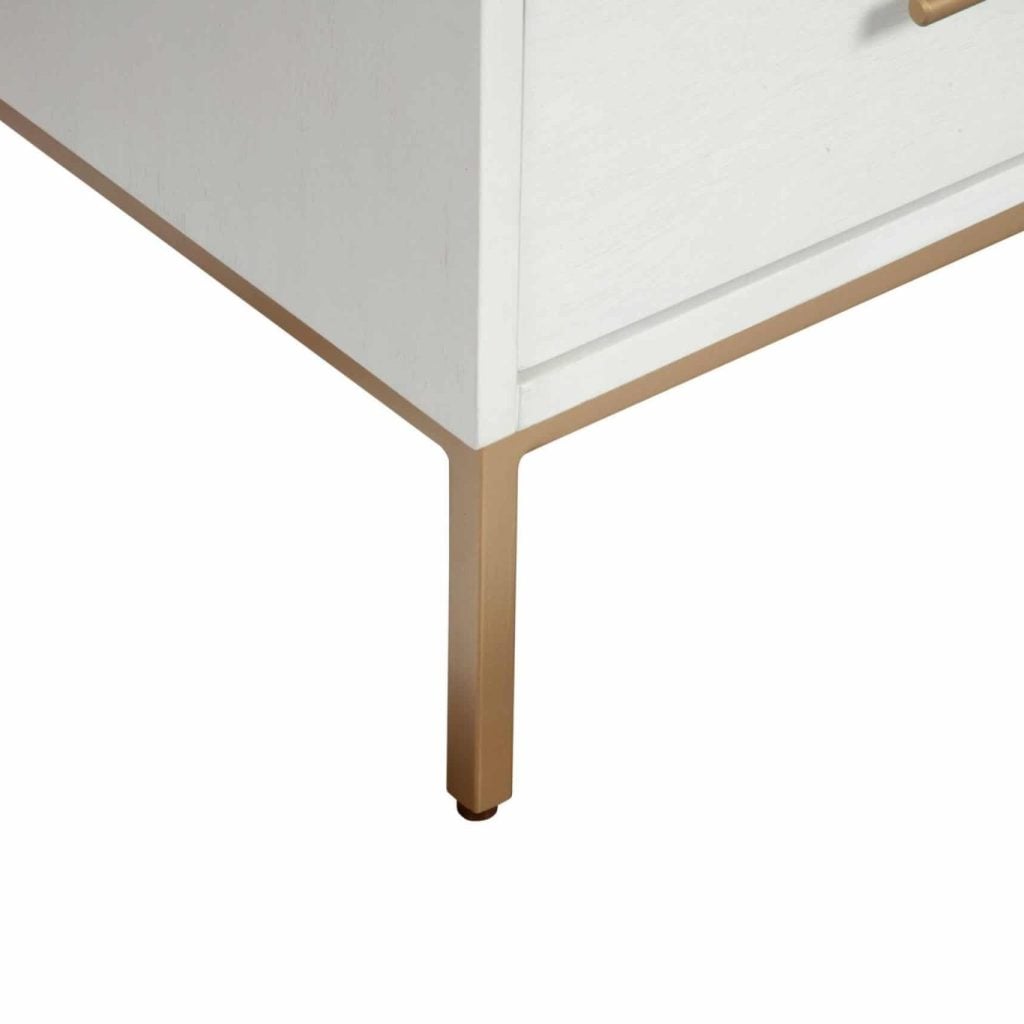Madelyn White & Gold Nightstand