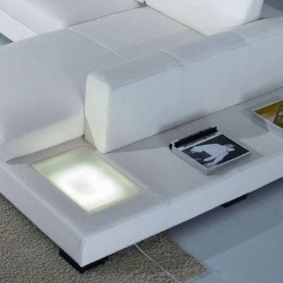 Divani Casa T35 Modern White Leather Sectional Sofa