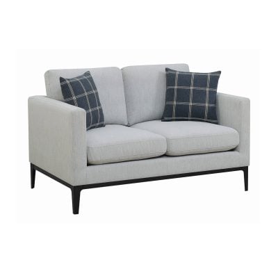 Apperson Cushioned Back Loveseat Light Grey Coaster 508682