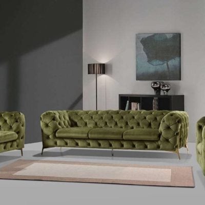 Divani Casa Sheila Velour Sofa Set