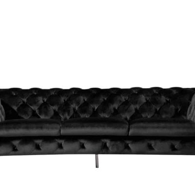 Divani Casa Sheila - Transitional Black Fabric Sofa