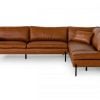 Sherry Genuine Cognac Leather Sectional Sofa