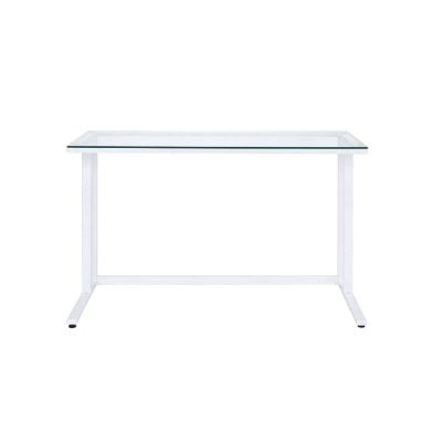 Tyrese White & Glass Desk