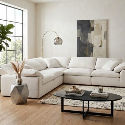 Naveen Cloud Modular Cream Sectional Sofa