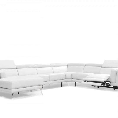 Divani Casa Gilsum white leather Sectional Sofa