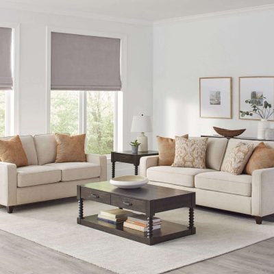 Christine Beige Chenille Sofa Set
