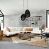 Faro White Fabric Sectional Sofa