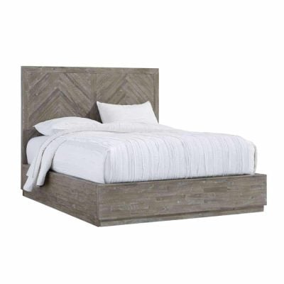 Herringbone Acacia Wood Storage Bed