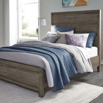 Hearst Distressed Solid Pine Wood Bed