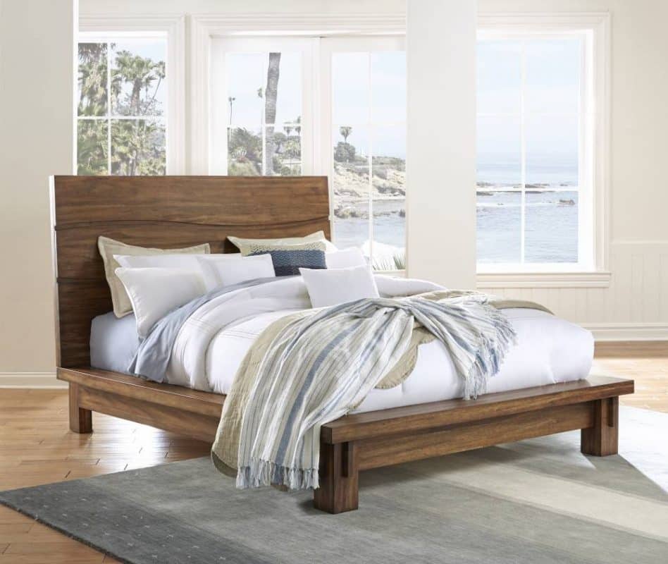 Ocean Platform natural light wood Bed