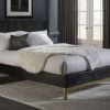 Kentfield Black Mahogany & Brass Bed