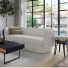 Koba Curved White Boucle Sofa
