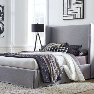 Cresta Gray Linen Bed