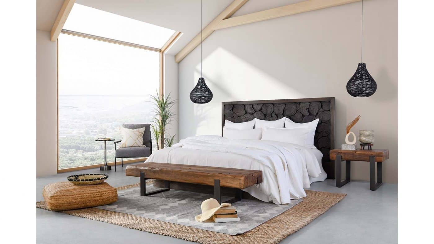 Santiago Solid Acacia Log Wood Headboard