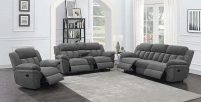 Lindell Charcoal Gray Reclining Sofa Set