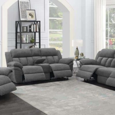 Lindell Charcoal Gray Reclining Sofa Set