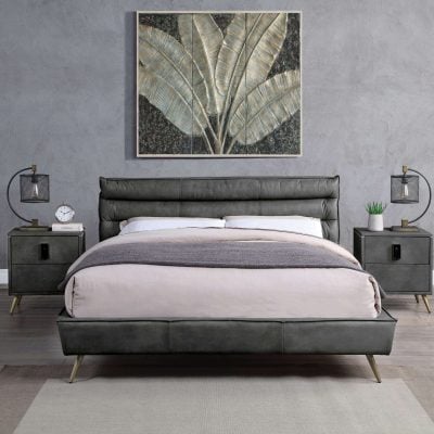 Doris Vintage Top Grain Leather Bed