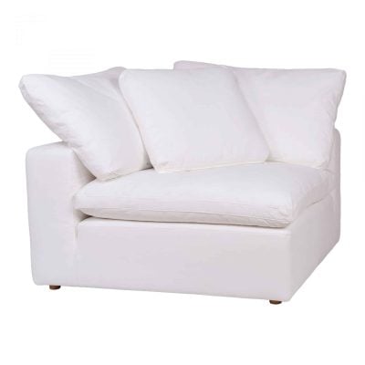 Clay White Stain Resistant Fabric Sectional Sofa