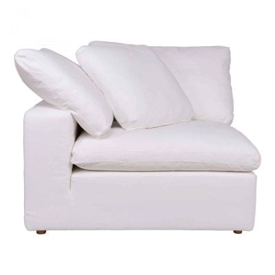 Clay White Stain Resistant Fabric Sectional Sofa