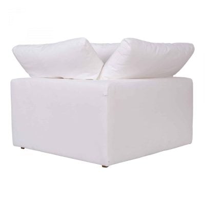 Clay White Stain Resistant Fabric Sectional Sofa