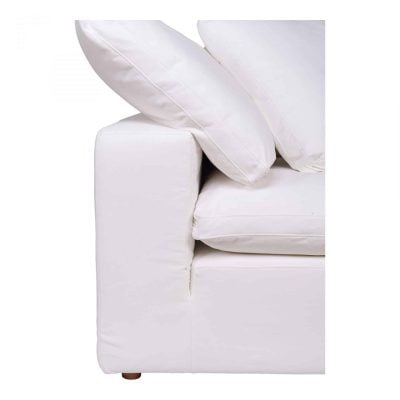 Clay White Stain Resistant Fabric Sectional Sofa