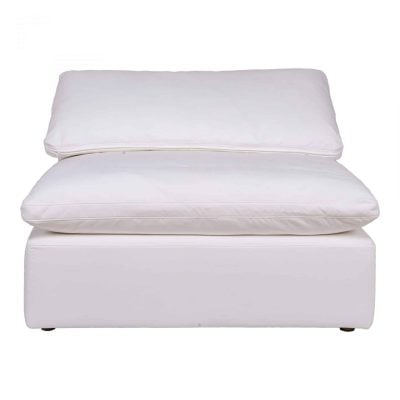 Clay White Stain Resistant Fabric Sectional Sofa