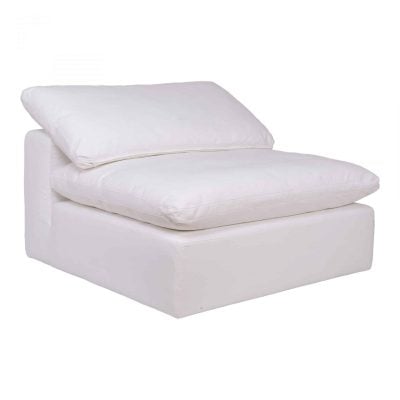Clay White Stain Resistant Fabric Sectional Sofa