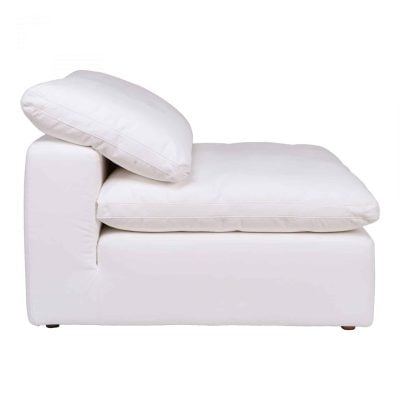 Clay White Stain Resistant Fabric Sectional Sofa