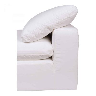 Clay White Stain Resistant Fabric Sectional Sofa