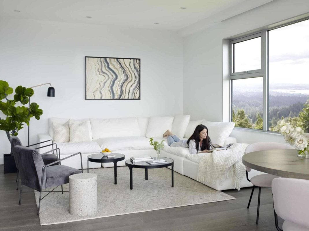 Clay White Stain Resistant Cloud Sectional Sofa