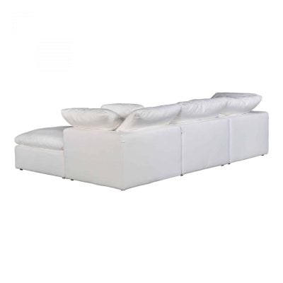 Clay White Stain Resistant Fabric Sectional Sofa