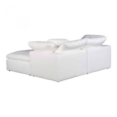 Clay White Stain Resistant Fabric Sectional Sofa
