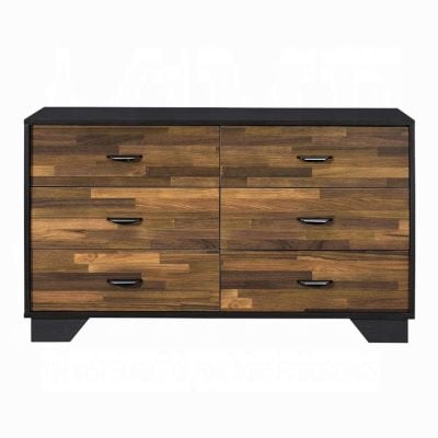 Eos Walnut & Black Modern Bedroom Dresser